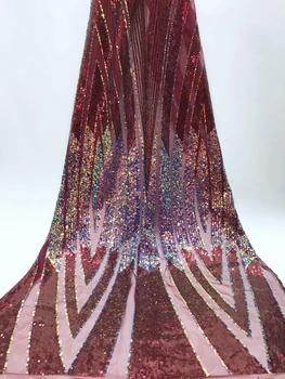2019 High Quality Wine Red Gold 3 D Flowers Nigerian French sequins Lace Fabric Luxury embroidered Net Lace fabric Wedding Dress
2019 High Quality Wine Red Gold 3 D Flowers Nigerian French sequins Lace Fabric Luxury embroidered Net Lace fabric Wedding Dress