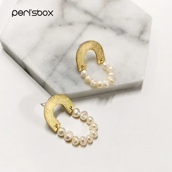 Peri'sBox Pearl Arch Brass Gold Geometric Earrings Small Beaded Pearl Drop Earrings for Women Half Circle Dainty Earrings 2019
Peri'sBox Pearl Arch Brass Gold Geometric Earrings Small Beaded Pearl Drop Earrings for Women Half Circle Dainty Earrings 2019