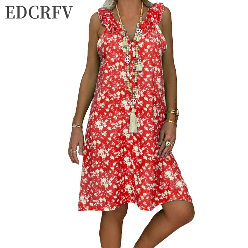 Women Plus Size Floral Print Sleeveless V Neck Sundress Holiday Beach Loose Dress
Women Plus Size Floral Print Sleeveless V Neck Sundress Holiday Beach Loose Dress