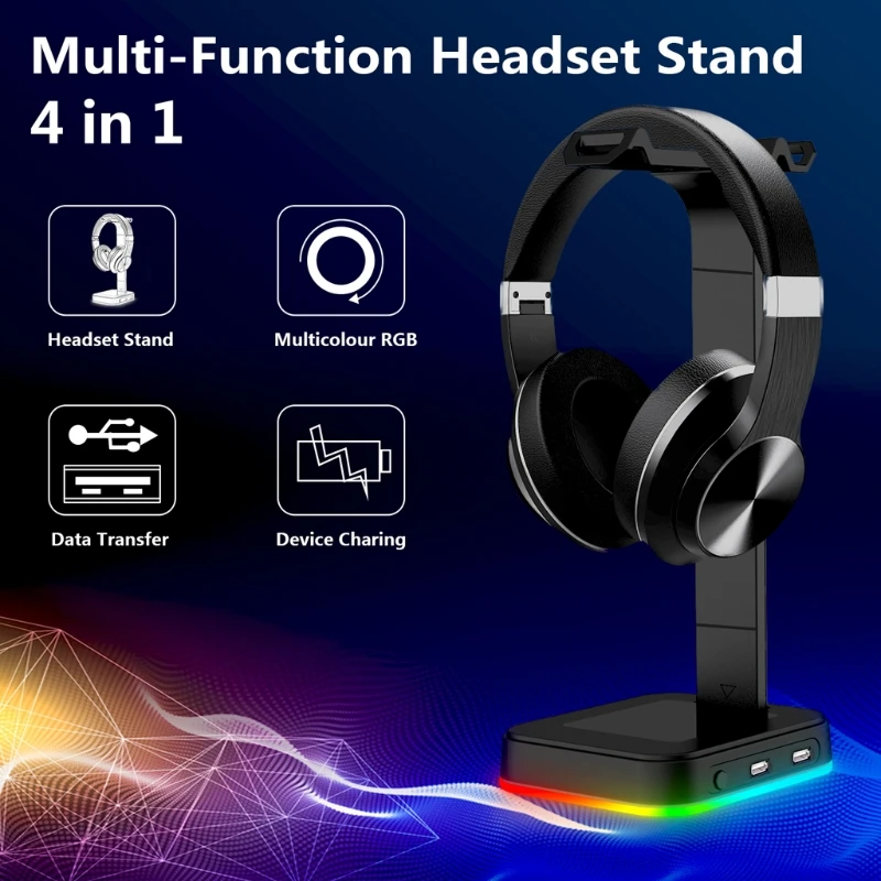 RGB Подставка для наушников с 3,5 мм AUX и 2 USB-портами, многофункциональный держатель для наушников для геймеров, аксессуары для игровых ПК
RGB Подставка для наушников с 3,5 мм AUX и 2 USB-портами, многофункциональный держатель для наушников для геймеров, аксессуары для игровых ПК