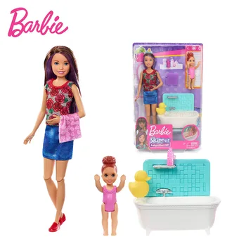 

Original Barbie Doll 27CM Barbie Skipper Babysitters Inc Bathtime Dolls&Playset FXH05 Barbie Clothes With Accessories Christmas