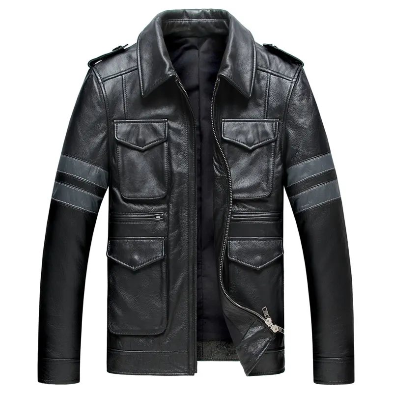 Фото high quality Men's 100% Natural Cow Leather jacket | Мужская одежда