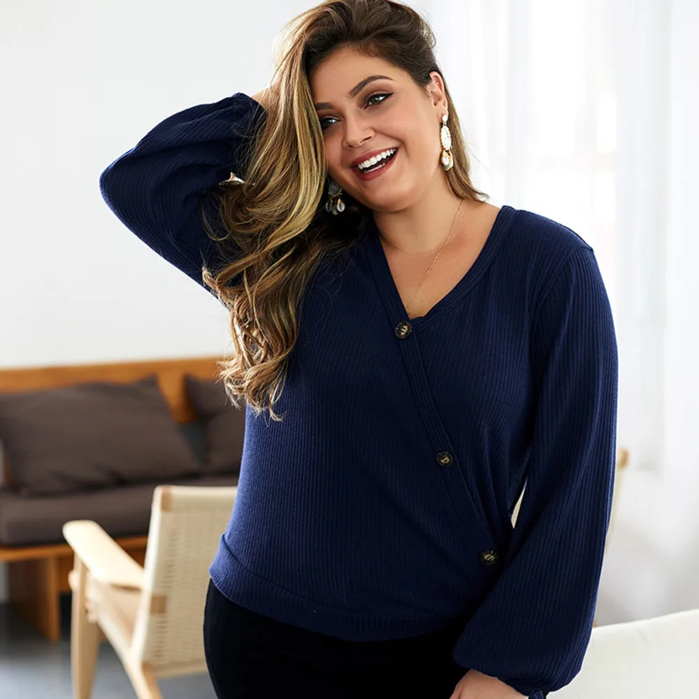 2019 Basic Sweater Women Knit Casual Pullovers Oversized 4xl Loose Sweater Tops V Neck Button Winter Clothes Pull Femme
2019 Basic Sweater Women Knit Casual Pullovers Oversized 4xl Loose Sweater Tops V Neck Button Winter Clothes Pull Femme