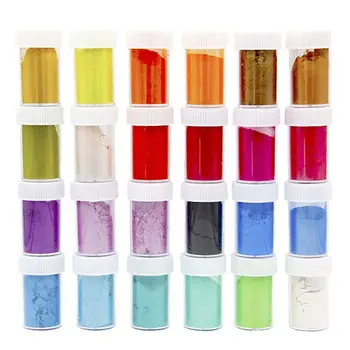 24 Pcs/set Pearlescent Powder Mica Glitter Sliam DIY Crafts Making Epoxy Pigment Drop Shipping
24 Pcs/set Pearlescent Powder Mica Glitter Sliam DIY Crafts Making Epoxy Pigment Drop Shipping