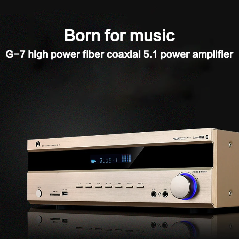 KYYSLB 100W*2 220V G-7 Home 5.1 Power Amplifier Theater High-power Professional HIFI Digital Bluetooth AV | Электроника