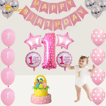 21pcs/(pink blue)One Year Old baby birthday balloon decoration set-First Birthday Banner Baby Shower Boy Birthday Decor Supplies 
21pcs/(pink blue)One Year Old baby birthday balloon decoration set-First Birthday Banner Baby Shower Boy Birthday Decor Supplies