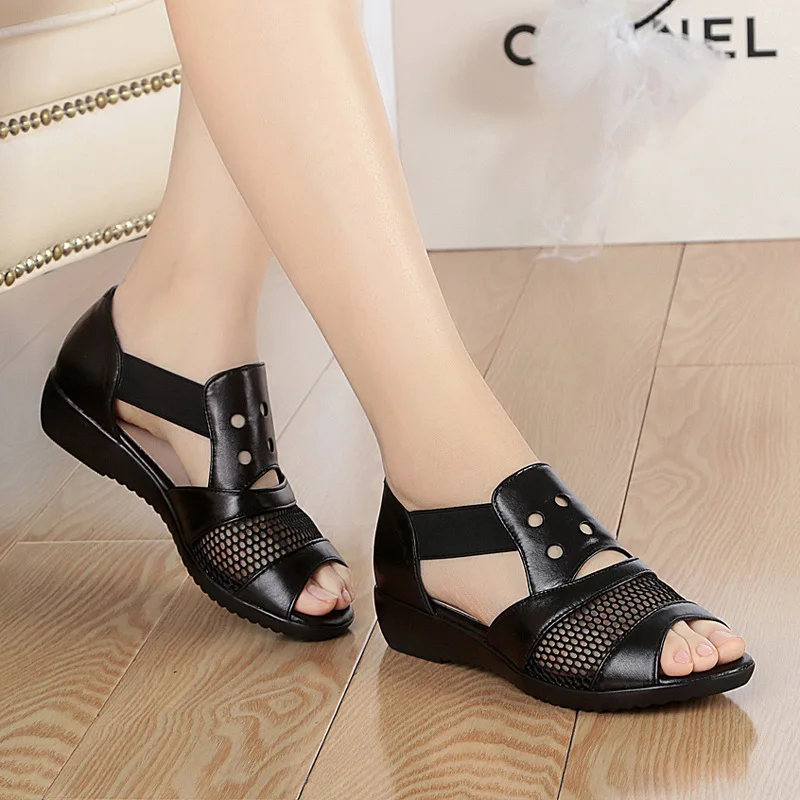 Middle-aged WOMEN'S Shoes Summer Comfortable Soft Bottom Soft Surface Anti-slip Flat Heel Flat Top Shoes Genuine Leather Mom San
Middle-aged WOMEN'S Shoes Summer Comfortable Soft Bottom Soft Surface Anti-slip Flat Heel Flat Top Shoes Genuine Leather Mom San