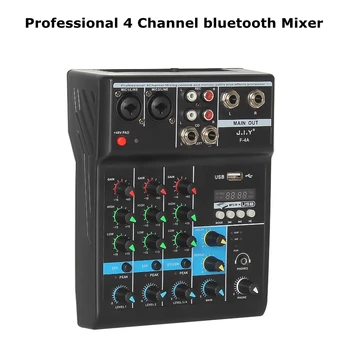 Portable 4 Channel bluetooth Mixer Professional Audio Mixing Console with Reverb Effect for Home Karaoke USB Stage KTV
Portable 4 Channel bluetooth Mixer Professional Audio Mixing Console with Reverb Effect for Home Karaoke USB Stage KTV
