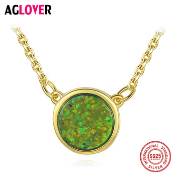 AGLOVER New 925 Sterling Silver Necklace Classic Round Opal Pendant 18k Chain Necklace Fashion Woman Glamour Jewelry Couple Gift
AGLOVER New 925 Sterling Silver Necklace Classic Round Opal Pendant 18k Chain Necklace Fashion Woman Glamour Jewelry Couple Gift