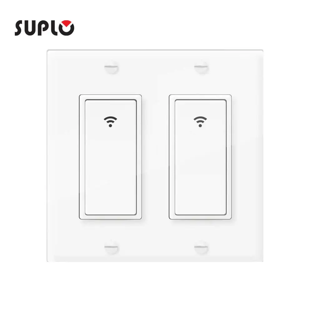 SUPLO Smart WIFI Light Switch Mobile APP Remote Control 2Gang No Hub Remote Control and Timer Work with Amazon Alexa Google Home
SUPLO Smart WIFI Light Switch Mobile APP Remote Control 2Gang No Hub Remote Control and Timer Work with Amazon Alexa Google Home