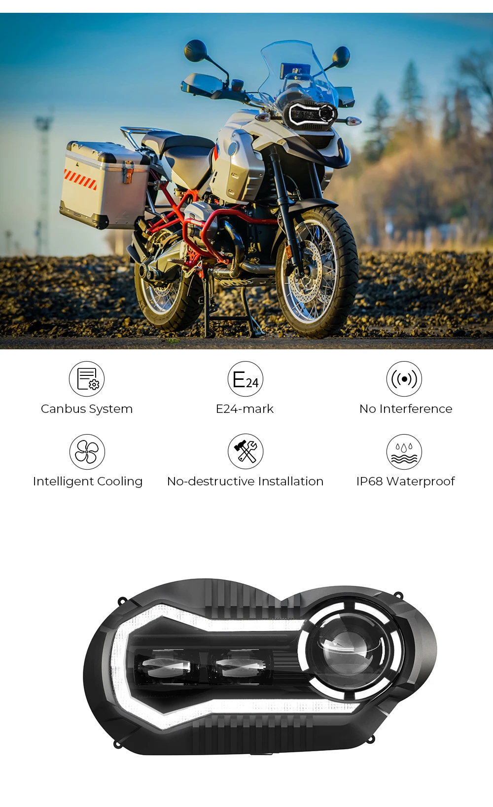 المصابيح الأمامية لدراجات BMW R1200GS 2004-2013 LC R 1200GS ADV Adventure R 1200 LED 7 المصابيح الأمامية لدراجات BMW R1200GS 2004-2013 LC R 1200GS ADV Adventure R 1200 LED