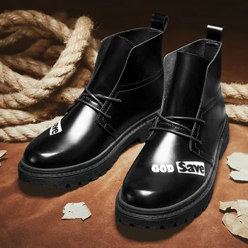 God Save Men Leather Boots 2020 Fashion High-top Quality Shoes Autumn Winter Ankle Boots Handmade Retro Men Boots Black Size 39
God Save Men Leather Boots 2020 Fashion High-top Quality Shoes Autumn Winter Ankle Boots Handmade Retro Men Boots Black Size 39