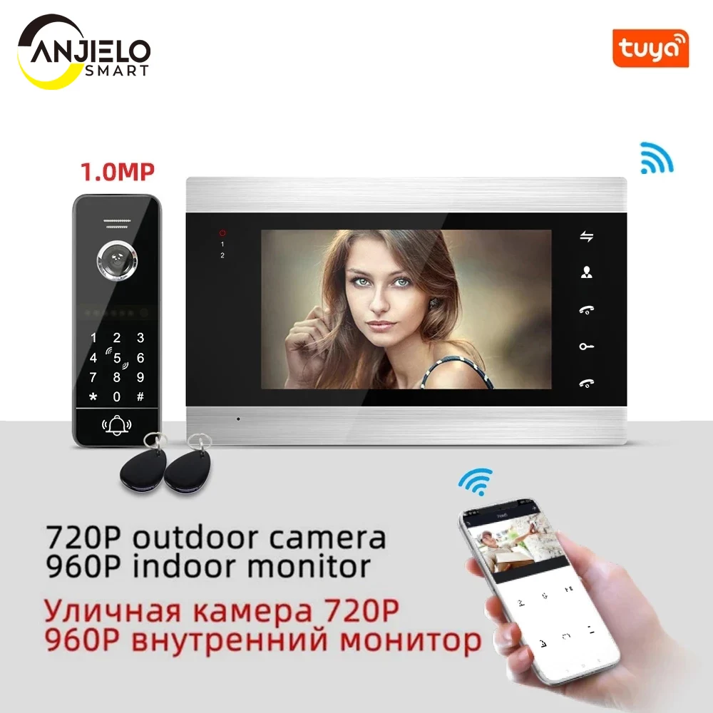 New Tuya Smart APP WiFi 7 Inch Video Door Phone Home Intercom Access Control System Code/RFID Card/App Unlock Motion Detection
New Tuya Smart APP WiFi 7 Inch Video Door Phone Home Intercom Access Control System Code/RFID Card/App Unlock Motion Detection