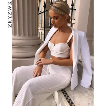 ZKYZWX Sexy Club Knitted Two Piece Outfits Women 2020 Spring Clothes Crop Top and Wide Leg Pants Suits 2 Piece Matching Sets
ZKYZWX Sexy Club Knitted Two Piece Outfits Women 2020 Spring Clothes Crop Top and Wide Leg Pants Suits 2 Piece Matching Sets