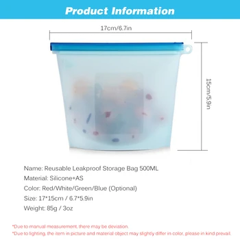 New Reusable Leakproof Food Storage Containers Storage Bag Airtight Zip Silicone Bags Freezer for Storing Nuts 4 Sizes available
New Reusable Leakproof Food Storage Containers Storage Bag Airtight Zip Silicone Bags Freezer for Storing Nuts 4 Sizes available