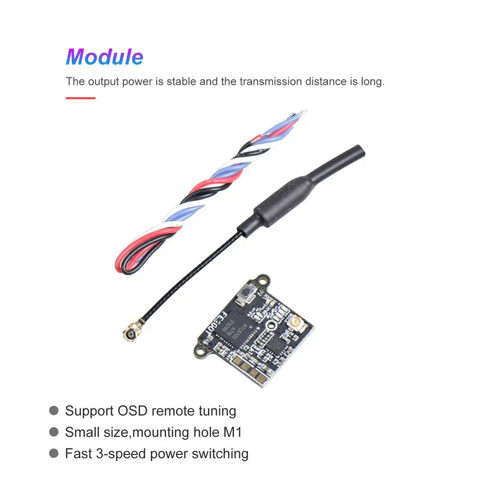 FE200T 40CH FPV Transmitter/ F4 Flight Controller 25mW 100mW 200mW Switchable AV 4.5-5.2V IPEX VTX Video Module RC Racing Drone
FE200T 40CH FPV Transmitter/ F4 Flight Controller 25mW 100mW 200mW Switchable AV 4.5-5.2V IPEX VTX Video Module RC Racing Drone