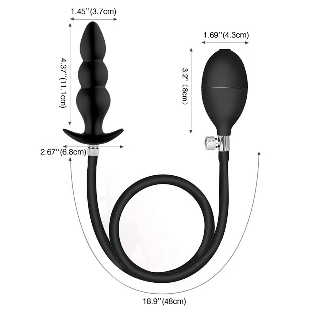 Medical Silicone Inflatable Anal Plug Dildos Stimulate Anus and Vagina Soft Anal Dilator Sex Toys Butt Plug for Women and Men Medical Silicone Inflatable Anal Plug Dildos Stimulate Anus and Vagina Soft Anal Dilator Sex Toys Butt Plug for Women and Men