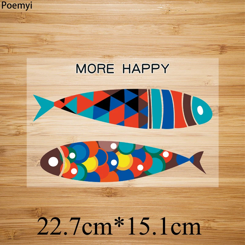 Poemyi Colorful Fish Stripes Thermal Stickers on Clothes Animal More Happy Letters Parches Diy Iron on Transfers for Clothing Q
Poemyi Colorful Fish Stripes Thermal Stickers on Clothes Animal More Happy Letters Parches Diy Iron on Transfers for Clothing Q