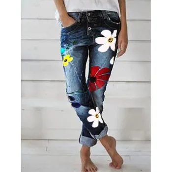 Fall Winter Clothes Print Flower Denim Pants Spliced Women Trousers Boho High Waist Pencil Pants
Fall Winter Clothes Print Flower Denim Pants Spliced Women Trousers Boho High Waist Pencil Pants