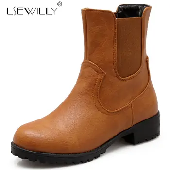 Lsewilly Women Ankle Boot Low Heels Shoes Female Thick Plush Shoes Ladies Round Toe Shoes Winter 2019 Plus Size 34-43 K92 
Lsewilly Women Ankle Boot Low Heels Shoes Female Thick Plush Shoes Ladies Round Toe Shoes Winter 2019 Plus Size 34-43 K92