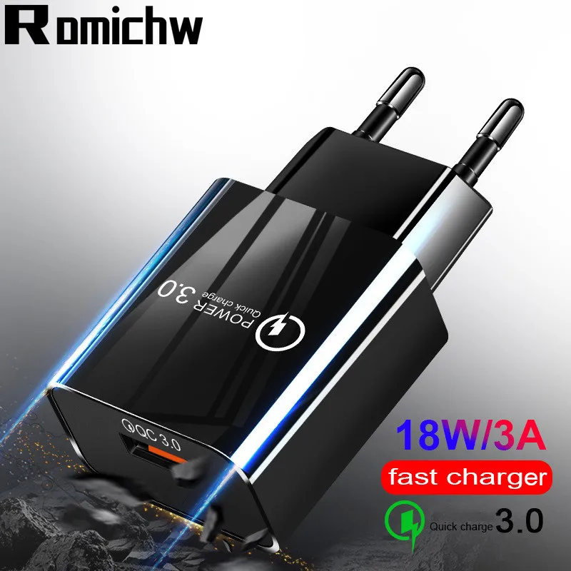 ROMICHW 18W Quick Charge 3.0 Fast Charger For iPhone X Samsung Xiaomi Redmi Note 7 Pro QC3.0 Wall Mobile Phone Charge Adapter
ROMICHW 18W Quick Charge 3.0 Fast Charger For iPhone X Samsung Xiaomi Redmi Note 7 Pro QC3.0 Wall Mobile Phone Charge Adapter