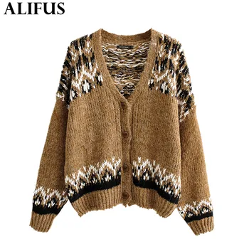 Fashion Za Women Sweater 2019 Autumn Alpaca Printed V-Neck Chic Single Breasted Cardigan Sleeve Knitting Warm Sweaters Ladies
Fashion Za Women Sweater 2019 Autumn Alpaca Printed V-Neck Chic Single Breasted Cardigan Sleeve Knitting Warm Sweaters Ladies