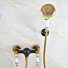 Luxury Gold Color Brass Black Oil Rubbed Bronze Wall Mounted Bathroom Hand Held Shower Head Faucet Set Bath Mixer Tap mna502
Luxury Gold Color Brass Black Oil Rubbed Bronze Wall Mounted Bathroom Hand Held Shower Head Faucet Set Bath Mixer Tap mna502