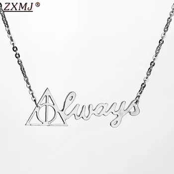 ZXMJ Harried Deathly Hallows Necklace Always Letter Potters Pendant Triangular Necklaces Long Chian For Women Jewelry Hot 
ZXMJ Harried Deathly Hallows Necklace Always Letter Potters Pendant Triangular Necklaces Long Chian For Women Jewelry Hot