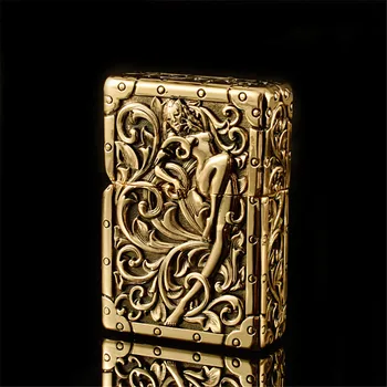 CHIEF Flower Fairy Retro Metal kerosene lighter fine pattern relief relief heavy copper carved cigarette Decoration accessories 
CHIEF Flower Fairy Retro Metal kerosene lighter fine pattern relief relief heavy copper carved cigarette Decoration accessories