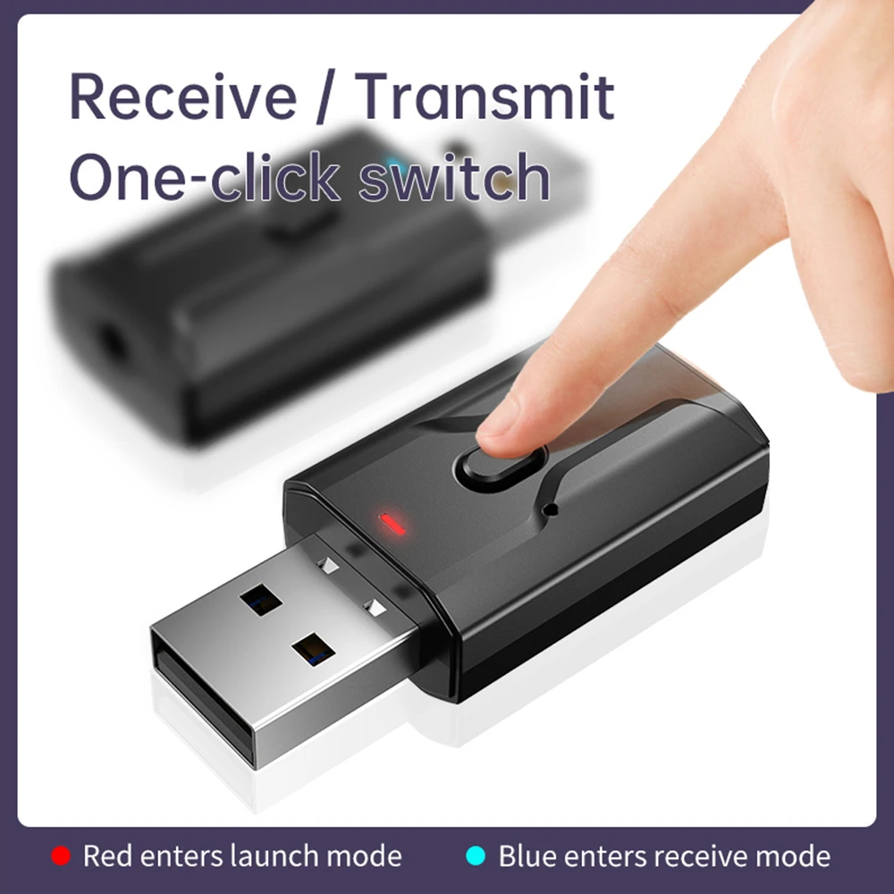 Аудиоприемник Bluetooth 5 0 передатчик AUX USB 3 в 1 разъем мм музыкальный стереозвук