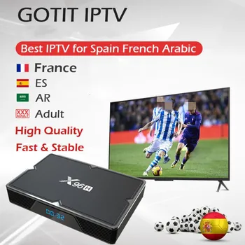 GOTIT IPTV Europe Francais Arabic XXX Adult IPTV X96H Android 9.0 TV Box H603 Quad-core Wifi BT Set Top Box Smart tv Box Only
GOTIT IPTV Europe Francais Arabic XXX Adult IPTV X96H Android 9.0 TV Box H603 Quad-core Wifi BT Set Top Box Smart tv Box Only