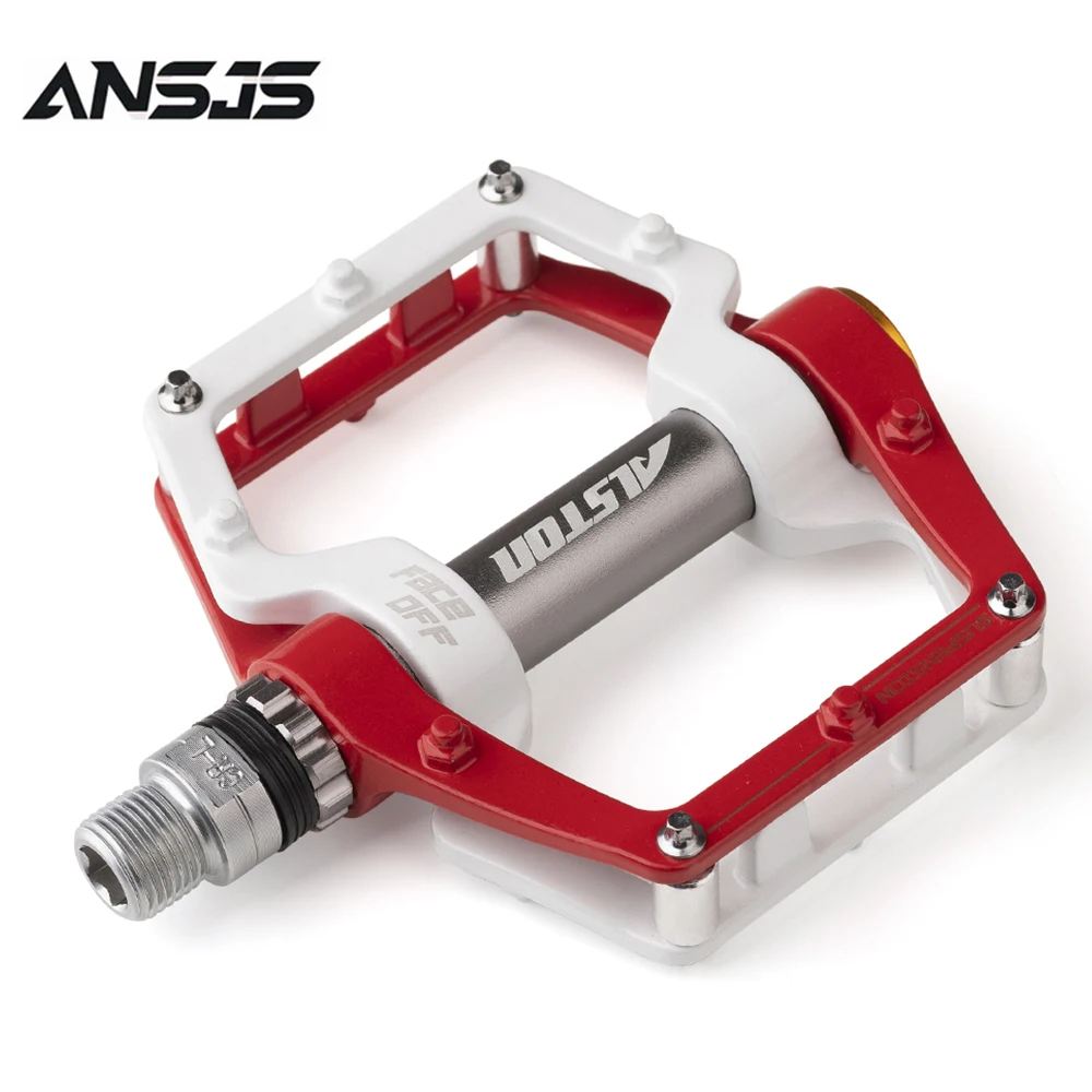 Ansjs Road Bicycle MTB Aluminum Strong Pedal, Super Powerful CR-MO 9/16" Spindle, Three Pcs Ultra Sealed Bearings FACE Off Peda
Ansjs Road Bicycle MTB Aluminum Strong Pedal, Super Powerful CR-MO 9/16" Spindle, Three Pcs Ultra Sealed Bearings FACE Off Peda