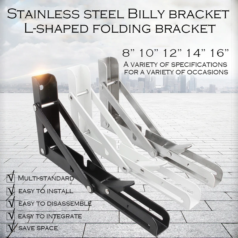 8/10/12/14/16'' 2Pcs Triangular Folding Angle Brackets Metal Release Catch Folding Shelf Brackets Sturdy Home Wall Mount Support
8/10/12/14/16'' 2Pcs Triangular Folding Angle Brackets Metal Release Catch Folding Shelf Brackets Sturdy Home Wall Mount Support