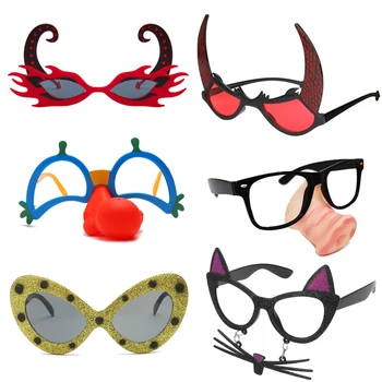 Halloween Glasses Horns Clown Smiley Red Nose Glasses Holiday Party Tricky Photo Props Demon Funny Glasses For Children Adult
Halloween Glasses Horns Clown Smiley Red Nose Glasses Holiday Party Tricky Photo Props Demon Funny Glasses For Children Adult
