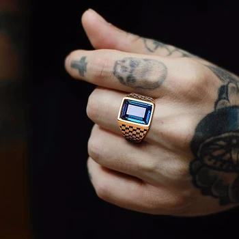 Mens Signet Ring Checkerboard Pattern Gold Tone and Cut Blue CZ Stainless Steel Rectangle Royal Jewelry
Mens Signet Ring Checkerboard Pattern Gold Tone and Cut Blue CZ Stainless Steel Rectangle Royal Jewelry