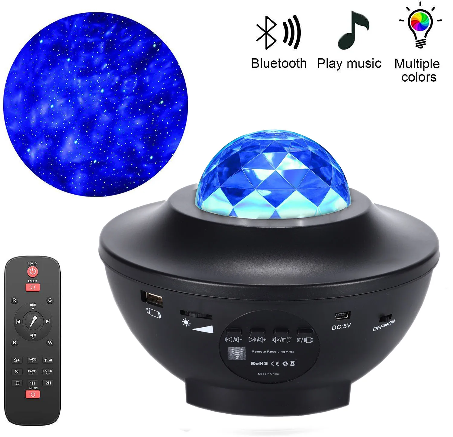 Colorful Starry Sky Galaxy Projector Blueteeth USB Voice Control Music Player LED Night Light Projection Ocean Lamp Gift
Colorful Starry Sky Galaxy Projector Blueteeth USB Voice Control Music Player LED Night Light Projection Ocean Lamp Gift