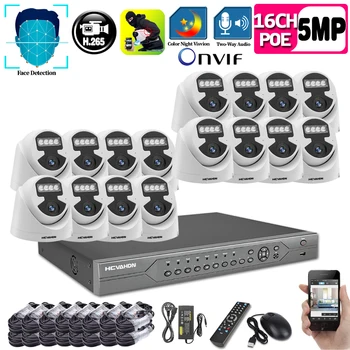 H.265 4K POE 16CH AI Human Detection Face Record CCTV NVR Two way audio System 5MP 2592*1944Px 1/3 inch IP Camera Kit
H.265 4K POE 16CH AI Human Detection Face Record CCTV NVR Two way audio System 5MP 2592*1944Px 1/3 inch IP Camera Kit