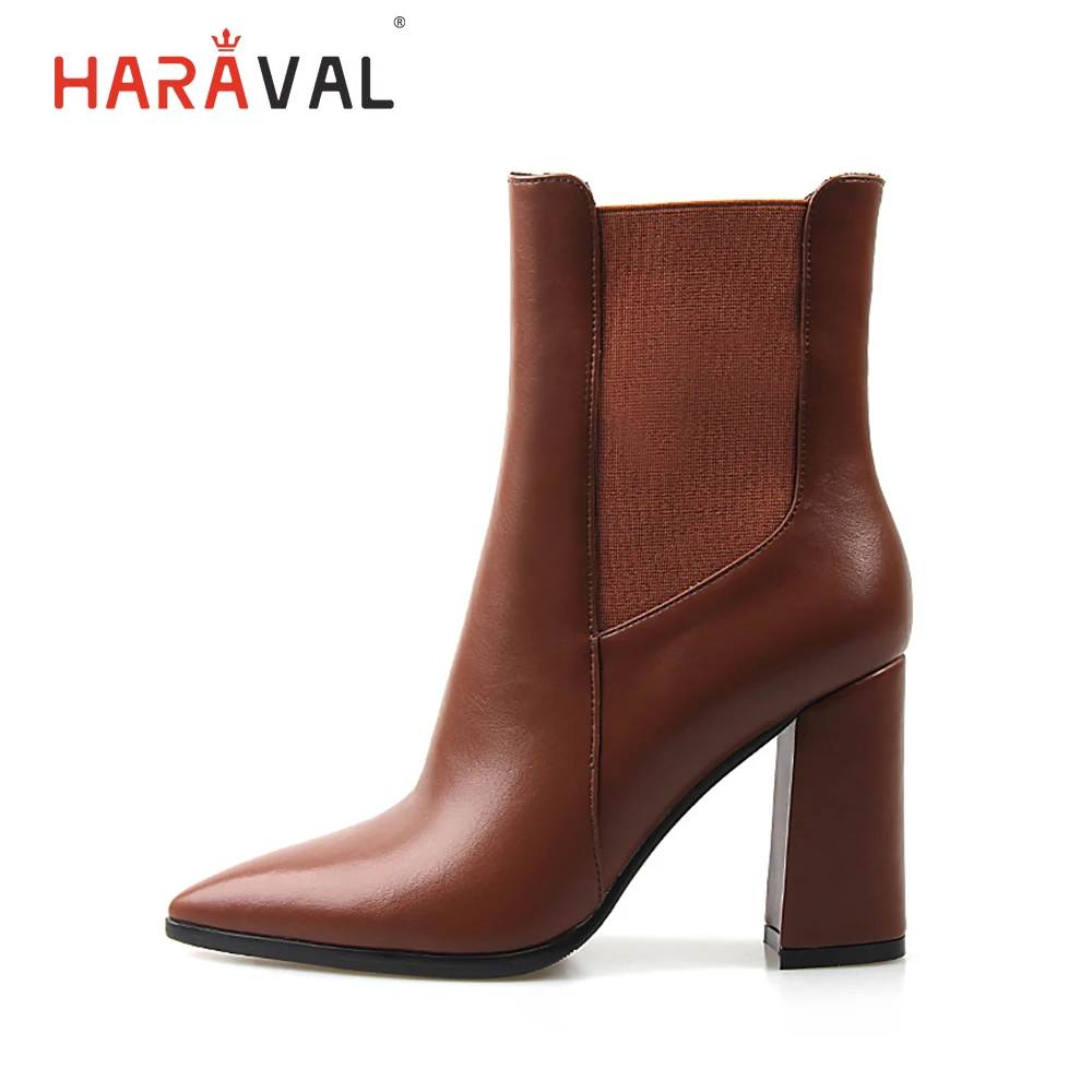 HARAVAL Handmade Woman Winter Chelsea Ankle Boots High Quality Leather Sexy Pointed Toe Soft Thick High Square Heel Shoes Solid Luxury Office Lady Warm Soft Basic Casual Elegant Retro Ankle Zipper Boots
HARAVAL Handmade Woman Winter Chelsea Ankle Boots High Quality Leather Sexy Pointed Toe Soft Thick High Square Heel Shoes Solid Luxury Office Lady Warm Soft Basic Casual Elegant Retro Ankle Zipper Boots