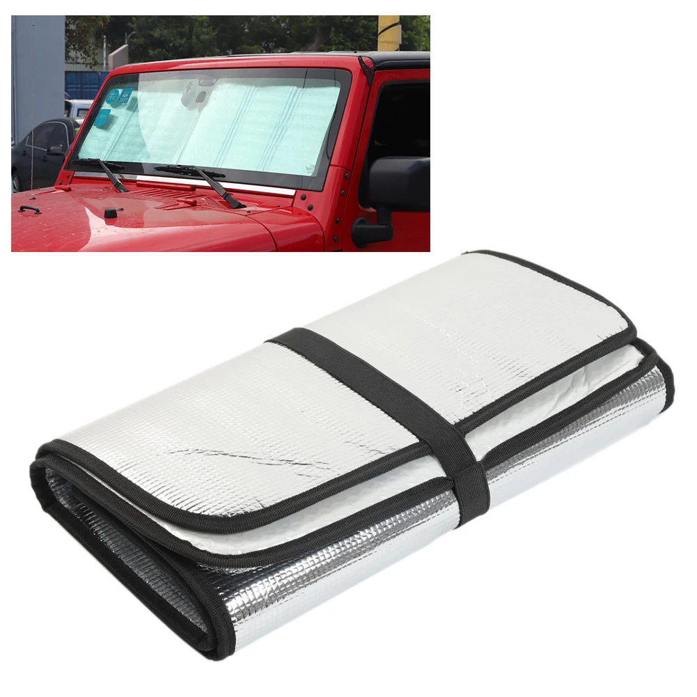 Anti UV Silver Block Sunlight Summer Heat Shield Reflector Sun Visor Mat Durable Aluminum Foil Windshield Sunshade For Jeep
Anti UV Silver Block Sunlight Summer Heat Shield Reflector Sun Visor Mat Durable Aluminum Foil Windshield Sunshade For Jeep