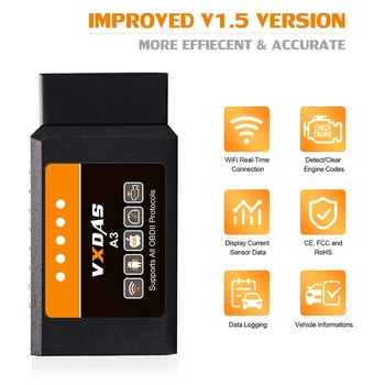 VXDAS Code Readers & Scan Tools OBD2 A3 V1.5 Diagnostic Scanner Automotivo Tools automotive scanner Professional Analyzer Reader
VXDAS Code Readers & Scan Tools OBD2 A3 V1.5 Diagnostic Scanner Automotivo Tools automotive scanner Professional Analyzer Reader