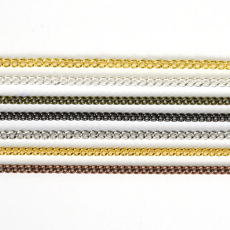 5 Meters/Lot 7 Colors 1.3-2.5mm Alloy Oval Link Necklace Chain For Jewelry Making Findings Accessories Bracelet DIY Supplies
5 Meters/Lot 7 Colors 1.3-2.5mm Alloy Oval Link Necklace Chain For Jewelry Making Findings Accessories Bracelet DIY Supplies
