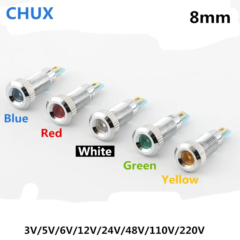 LED Metal Indicator light 8mm 3v 5V 6V 12V 24V 48V 110V 220v with welding foot Colorful Switch waterproof Signal lamp
LED Metal Indicator light 8mm 3v 5V 6V 12V 24V 48V 110V 220v with welding foot Colorful Switch waterproof Signal lamp