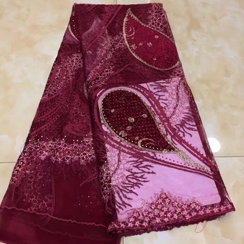 African Lace Fabric 2019 French Cord Lace Fabric Embroidered Nigerian Tulle Lace Fabric with Stones for Wedding 
African Lace Fabric 2019 French Cord Lace Fabric Embroidered Nigerian Tulle Lace Fabric with Stones for Wedding