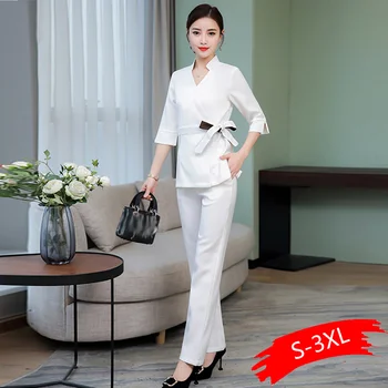 

SPA Workwear Overalls Autumn Summer White Massage Work Uniform Sets Hospital Nurse Three Quarter Sleeve Uniforms Beauty Clothing