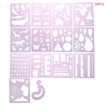 14pcs/set Letters Animal Drawing Template Stencil Painting Embossing DIY Album
14pcs/set Letters Animal Drawing Template Stencil Painting Embossing DIY Album