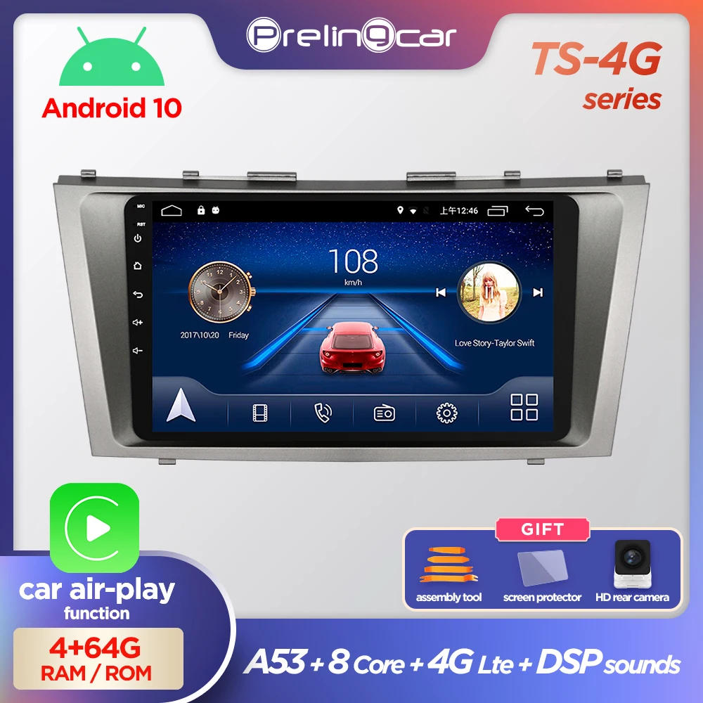 Prelingcar для Тойота Камри XV40 XV50 авто магнитолы До 4G+64G Android 10 8 ЯДЕР DSP Навигация GPS