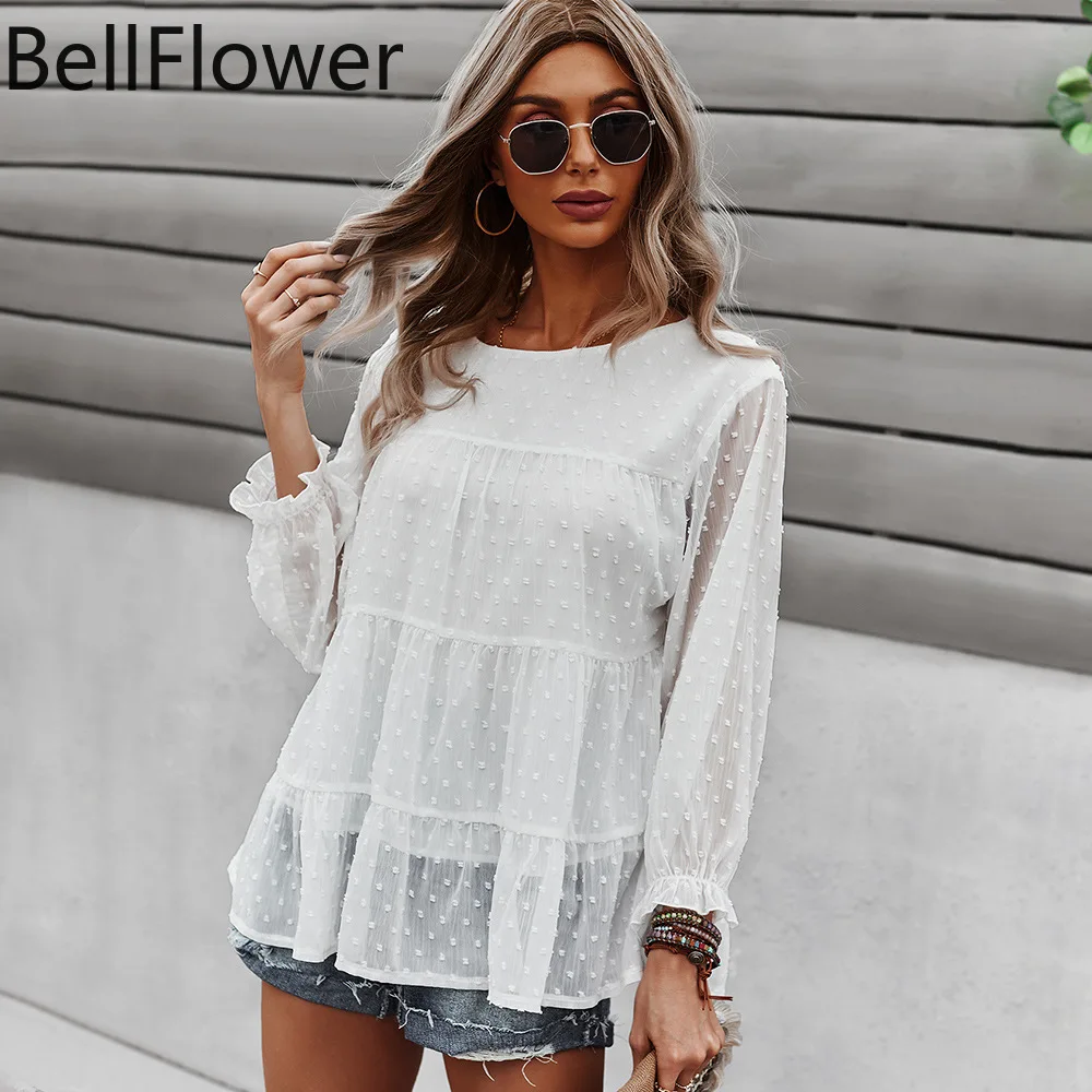 2021 Chiffon Top for Women Autumn Winter Long Sleeve Loose Round Neck Beach Style Sexy Wave Point Lovely Clothing Women Tshirt
2021 Chiffon Top for Women Autumn Winter Long Sleeve Loose Round Neck Beach Style Sexy Wave Point Lovely Clothing Women Tshirt