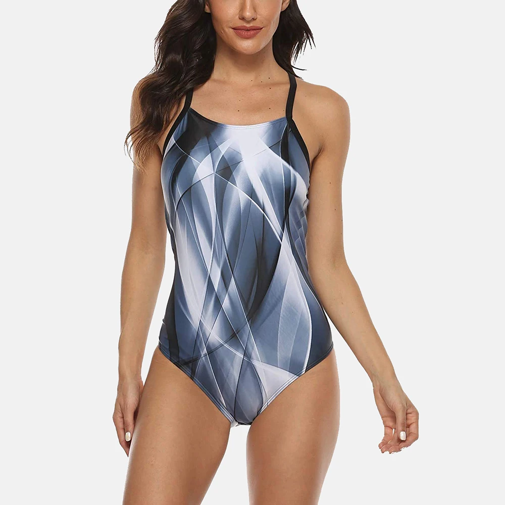 Слитный купальник в спортивном стиле 