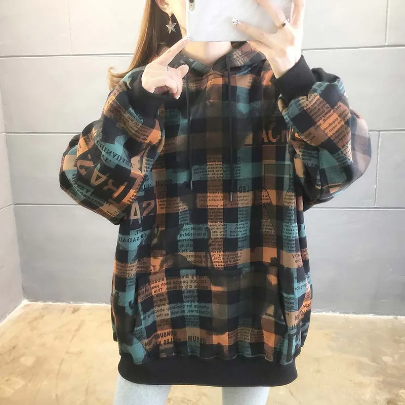 Long Sweatshirt Winter Women Fashion Letter lattice Print Oversized Casual Hoodies Movement Pullover Pocket hooded Top Coat
Long Sweatshirt Winter Women Fashion Letter lattice Print Oversized Casual Hoodies Movement Pullover Pocket hooded Top Coat