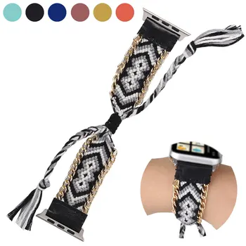 Braided rope strap for apple watch 4 band iwatch strap 42mm 38mm bracelet belt Handmade clock watchbands series 5 4 32 
Braided rope strap for apple watch 4 band iwatch strap 42mm 38mm bracelet belt Handmade clock watchbands series 5 4 32